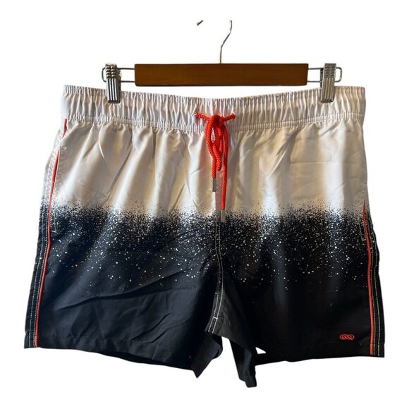 Le Club Original Snow Swim Board Trunks Shorts Snow White Black Mens Size XL - Picture 3 of 10